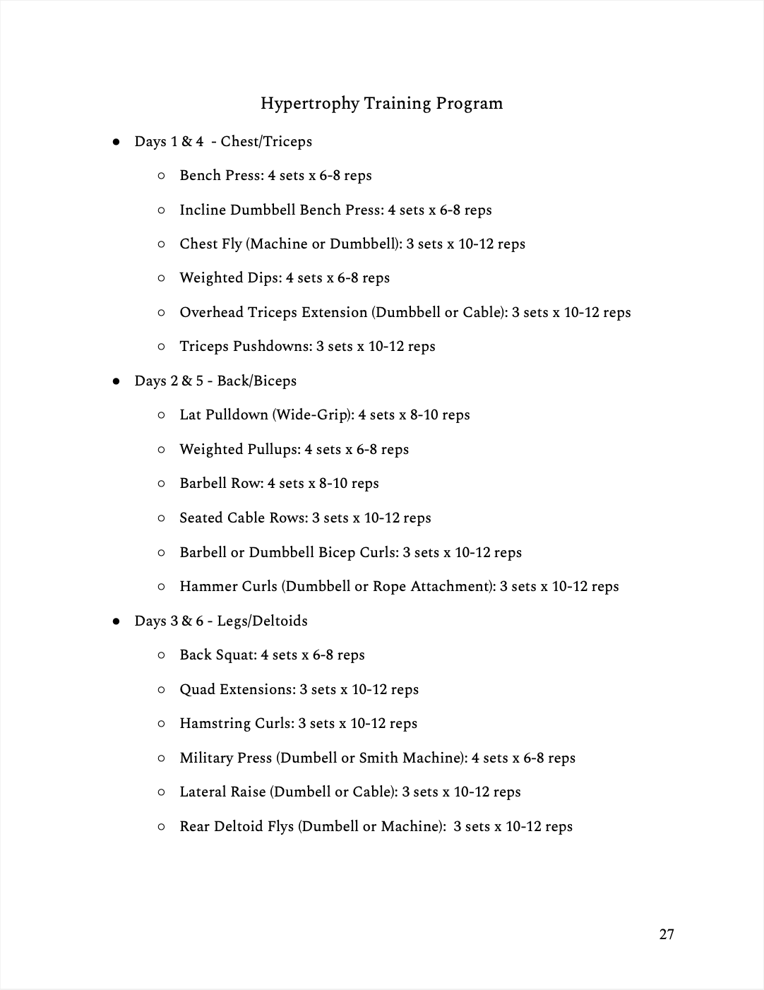 FREE Nutrition & Hypertrophy Manual eBook