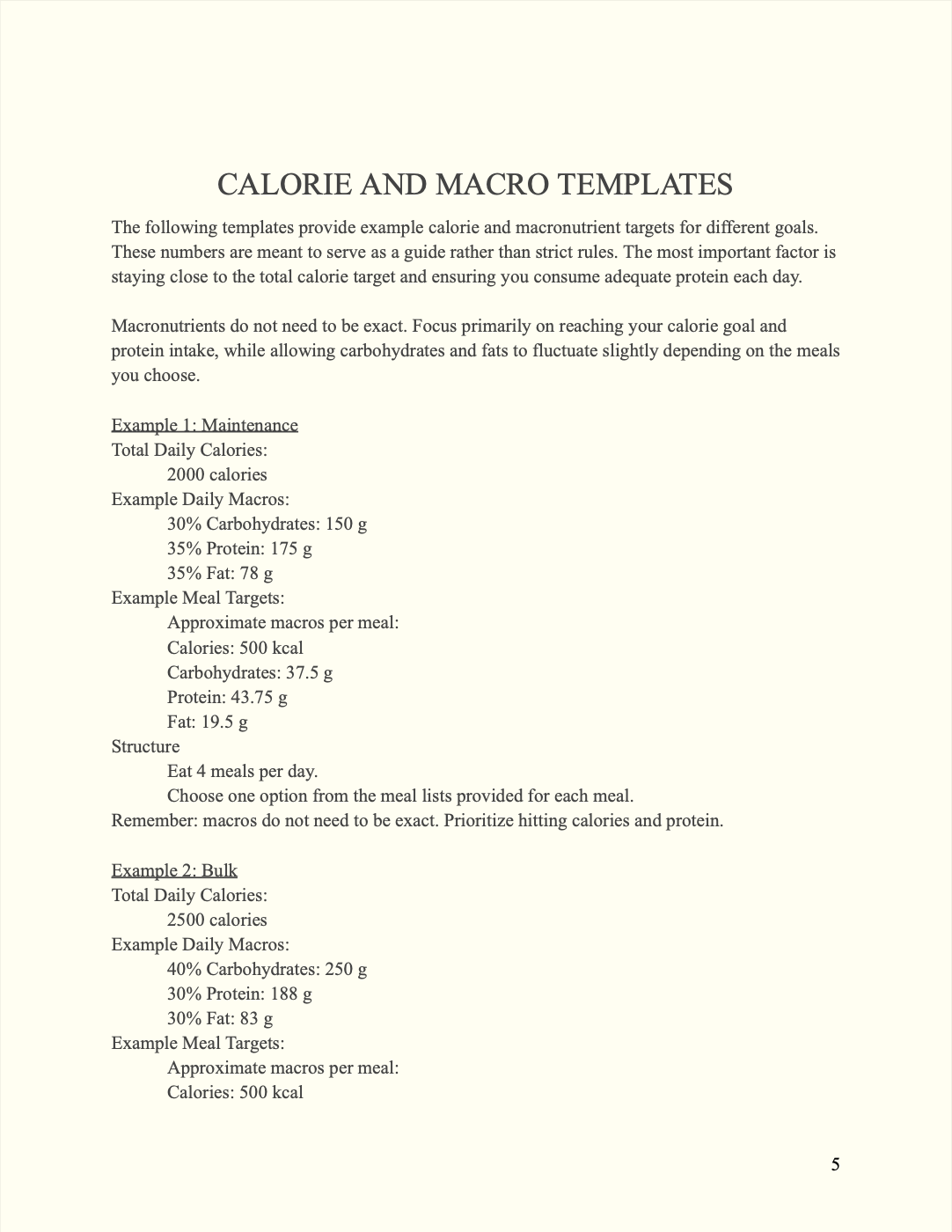 FREE Recipes & Nutrition Manual eBook