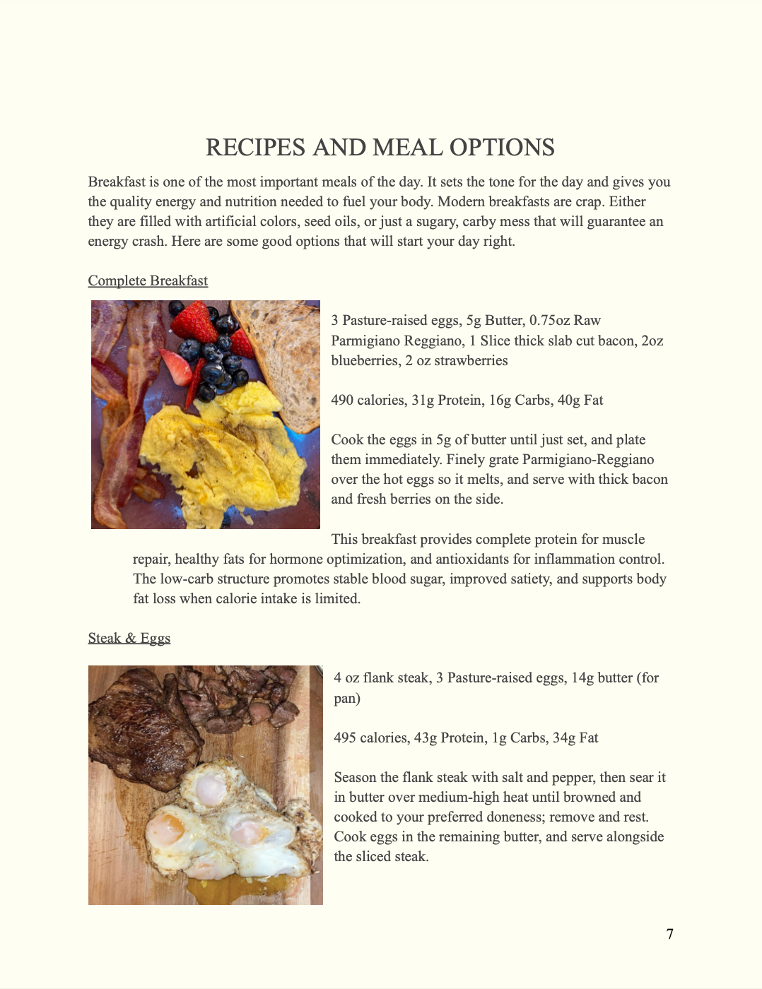 FREE Recipes & Nutrition Manual eBook